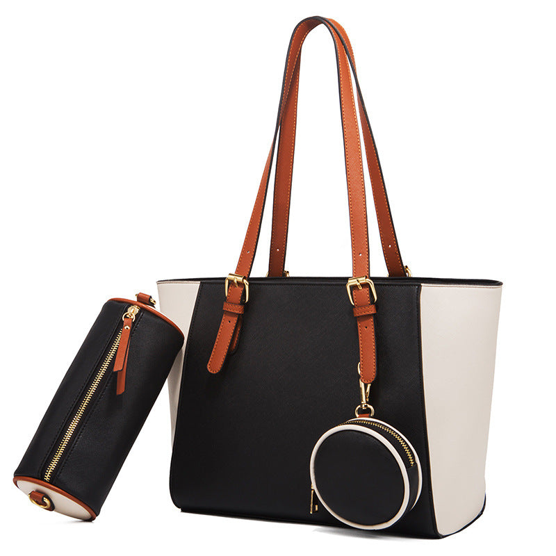 2026 Europe style PU mother bag women three pieces tote bag set shoulder high capacity ladies handbag
