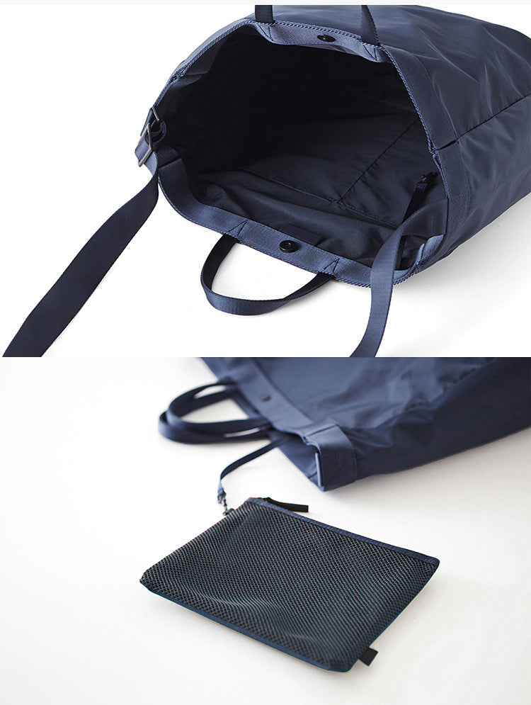 New Korean style fashion large capacity reusable Nylon bag travel fitness college student shoulder tote bag