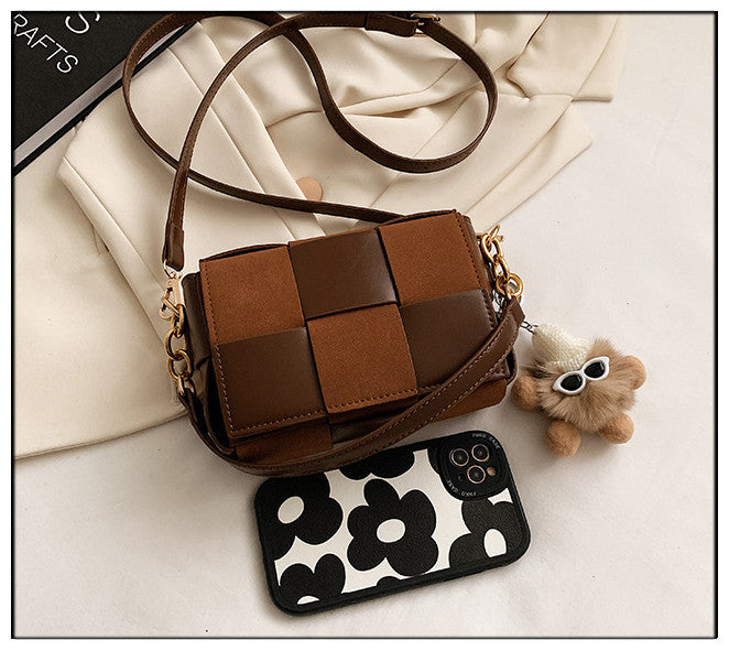 Women Designer Hand Bag Trendy Woven Small Square Bag Crossbody Purse Hand Bag for Woman
