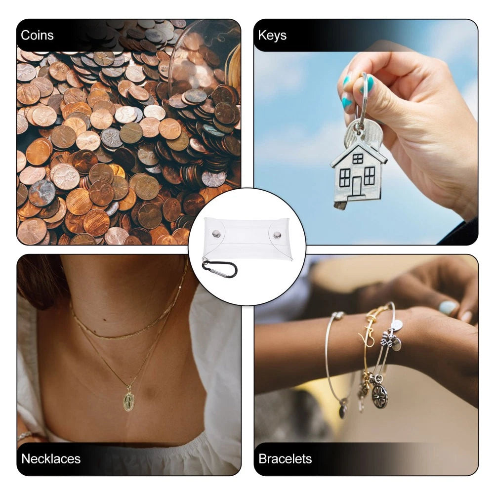 Coin Purse Transparent Lip Balm Storage Bag Coins Keys Cards Bag Earphones
