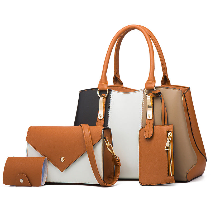 Stitching Handbags For Ladies Shoulder Bags Large Capacity Women Hand Bags 4 in 1