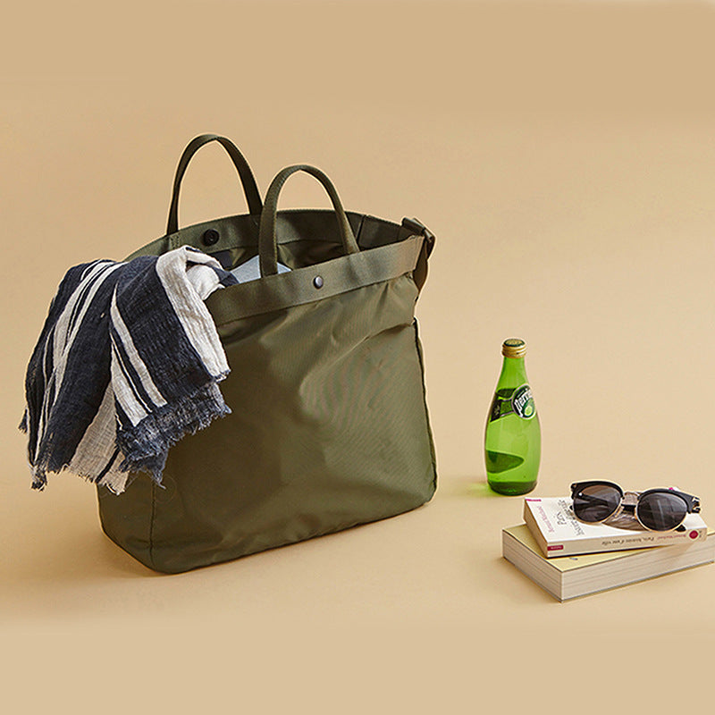 New Korean style fashion large capacity reusable Nylon bag travel fitness college student shoulder tote bag