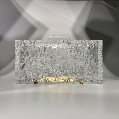 New Dinner Bag Transparent Ice Crack Acrylic Women’s Bag Crystal Clutch