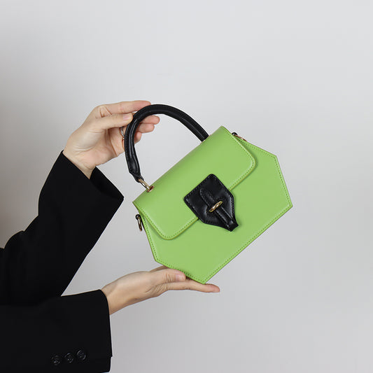 Niche women’s new simple fashion all-match candy color small square bag portable shoulder lock crossbody bag