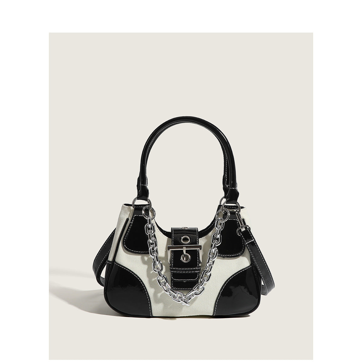 Fashionable canvas handbag casual bag women’s new 2026 patent canvas shoulder bag