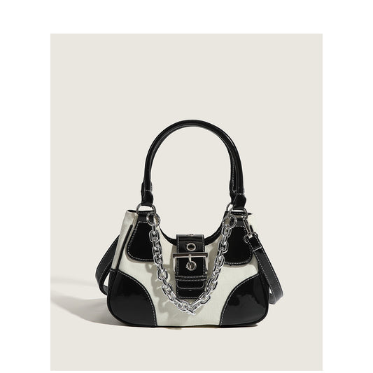 Fashionable canvas handbag casual bag women’s new 2026 patent canvas shoulder bag