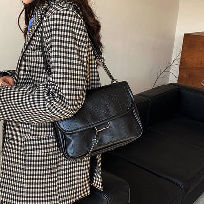 hobo bag new fashion black cross-body shoulder bags retro shoulder bag rhombus chain handbag