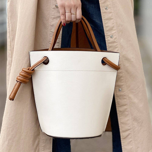 Newest Knot Design PU Large capacity Bucket bag handbags for women