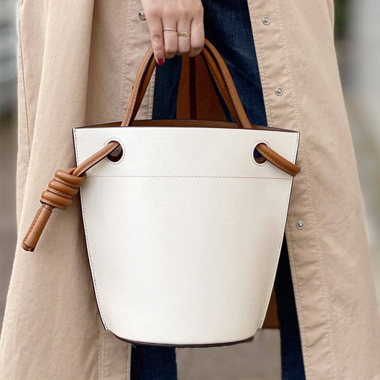 Newest Knot Design PU Large capacity Bucket bag handbags for women