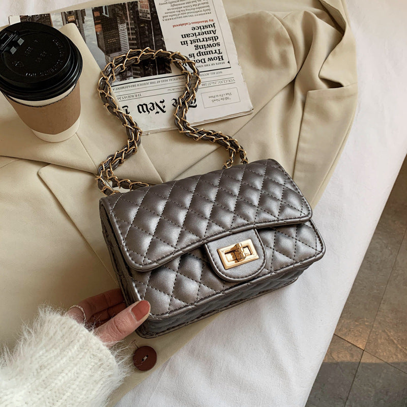 Girl 2026 new fashion mini bag ins shoulder bag rhombus chain bag