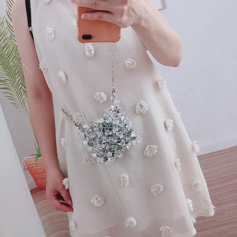 Wedding Clutch Mini Acrylic Crystal Glass Chain Bag 2026 Handmade Beaded Messenger Transparent Phone Bag