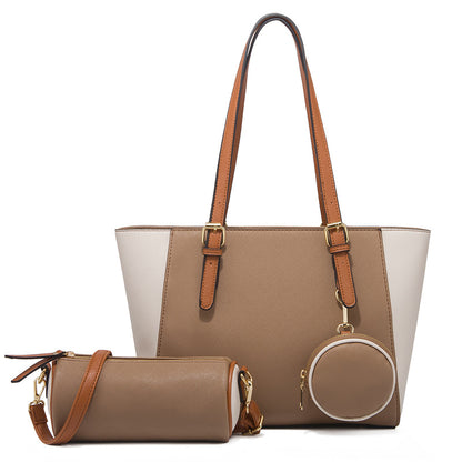 2026 Europe style PU mother bag women three pieces tote bag set shoulder high capacity ladies handbag
