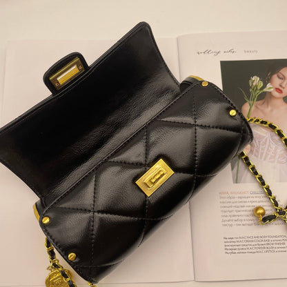Korean version of the diamond chain bag fashion retro sheepskin messenger bag shoulder cylinder