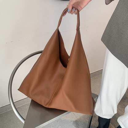 New soft pitot bag high-capacity single shoulder bag female bag minimalist style Pu leather