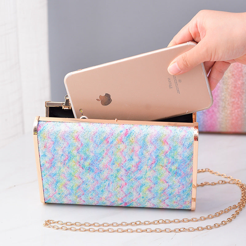 Manufacturer Latest High Quality Colorful Evening Clutch 2026 Rainbow Bag Bridal Purse Evening Bag Clutch