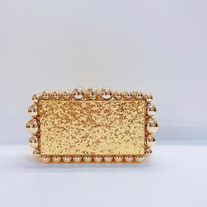 Elegant and Luxury ladies marble acrylic bead clutch handbag evening party bags prom purse