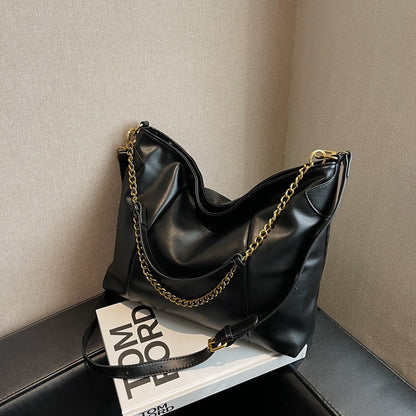 Large-capacity bag women 2026 new tote bag fashion soft leather stitching shoulder bag