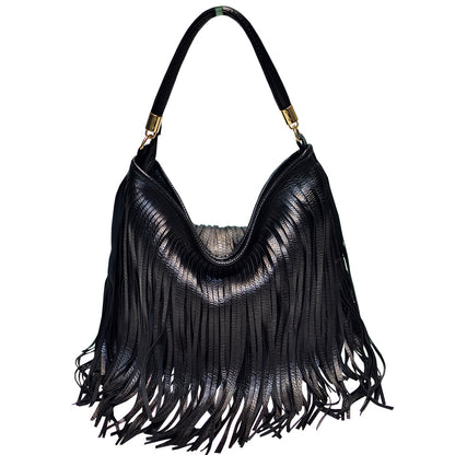soft leather tassel bag handbag fashion woman bag shoulder cross-body handbag
