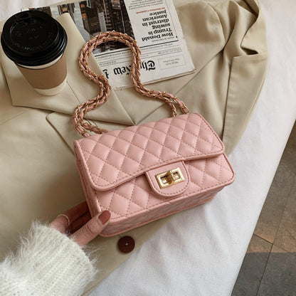 Girl 2026 new fashion mini bag ins shoulder bag rhombus chain bag