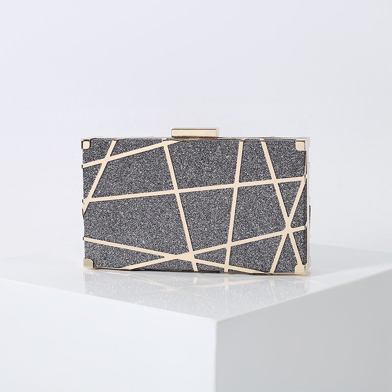 Multi-colors bling box shiny geometry evening dinner pu leather pocketbooks clutch bag