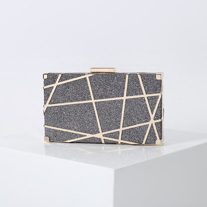 Multi-colors bling box shiny geometry evening dinner pu leather pocketbooks clutch bag