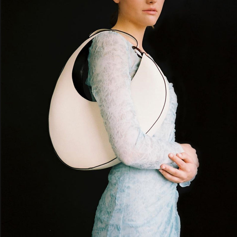 New Moon Shape PU Leather Oval Women Hand Bags