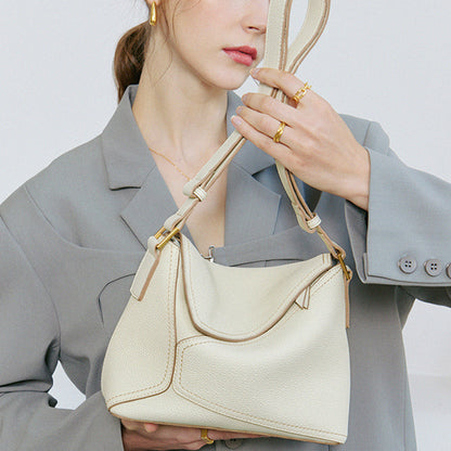 Women’s bag full grain cowhide leather shoulder tote bag armpit bag fashion simple style for ladies