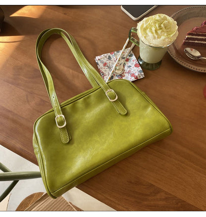 2026 Boston Bag Women Shoulder Bag Oil Wax Leather Fashion Underarm Women’s Hand Bag