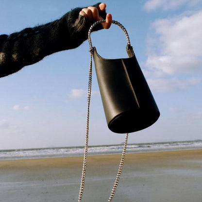 New bag high-quality bucket bag Korean niche thick chain semi-circular handle ins messenger bag