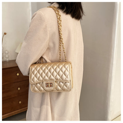 Girl 2026 new fashion mini bag ins shoulder bag rhombus chain bag