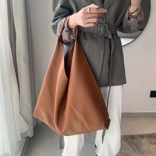 New soft pitot bag high-capacity single shoulder bag female bag minimalist style Pu leather