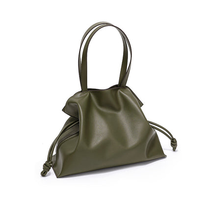 new Korean fashion leather bag wrinkled genuine leather shoulder string bag for women