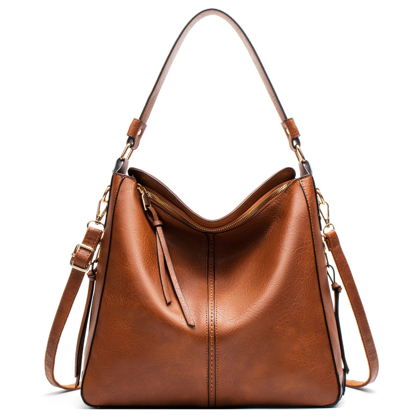 New single shoulder bag 2026 simple straddle hobo bag  oil Wax Tote handbag