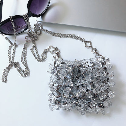Wedding Clutch Mini Acrylic Crystal Glass Chain Bag 2026 Handmade Beaded Messenger Transparent Phone Bag