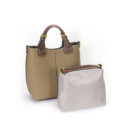 high quality Latest Bucket 2 In 1 Bag Sets Designer Women Leather Litchi grain Handbag