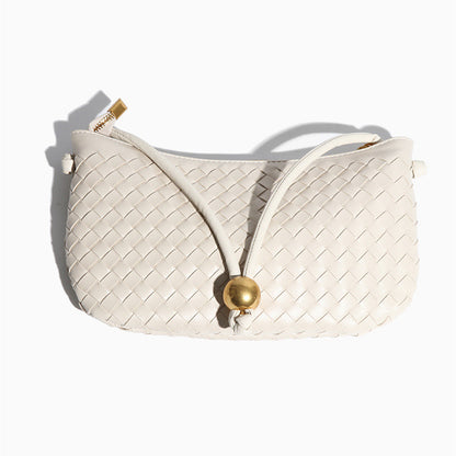 Fashion casual armpit bag ladies solid color single shoulder dumpling hobo woven bag for women