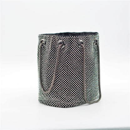 Luxury Banquet Bag With Diamonds Women Rhinestone Bucket Clutch Bag Golden Evening Purse sac a bandouliere