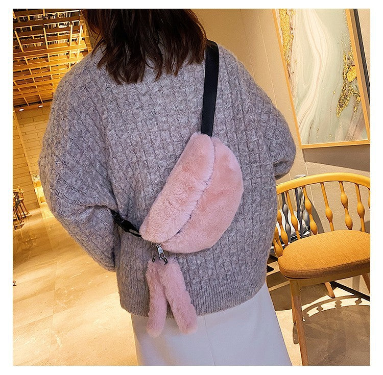 2026 New Fashion Plush Bag Ladies One Shoulder Crossbody Sling Bag Faux Fur Leisure Furry Bag
