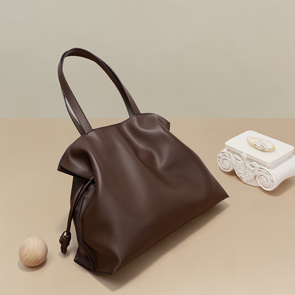 new Korean fashion leather bag wrinkled genuine leather shoulder string bag for women