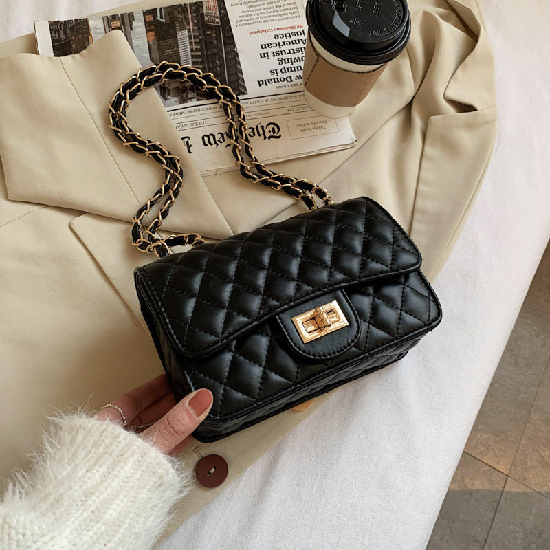 Girl 2026 new fashion mini bag ins shoulder bag rhombus chain bag