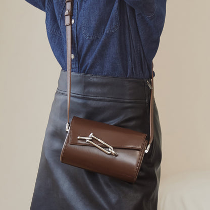New Arrival Genuine Cow leather Handbag Small Square Lock Box Bag Women’s Crossbody Shoulder Bag