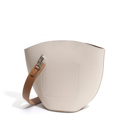 Women Luxury Bag Casual Tote Female Lemon Yellow Fashion Shoulder Handbag Lady Cowhide Genuine Leather Bucket Shopping Bag