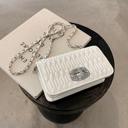 Women’s bag 2026 fashionable new fashion wrinkle chain Diamond Purse