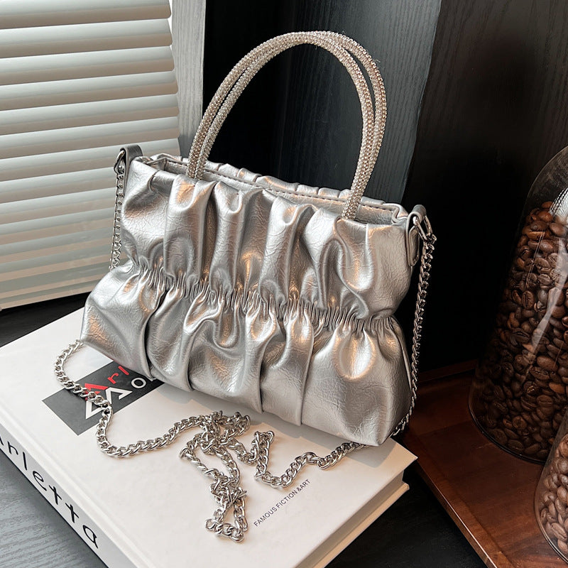 2026 Hot Selling Chain Handbag Woman Simple Wrinkled Cloud Bag Cross-body Women’s Small Tote Bag PU Single Guangdong Srl 3 Pcs