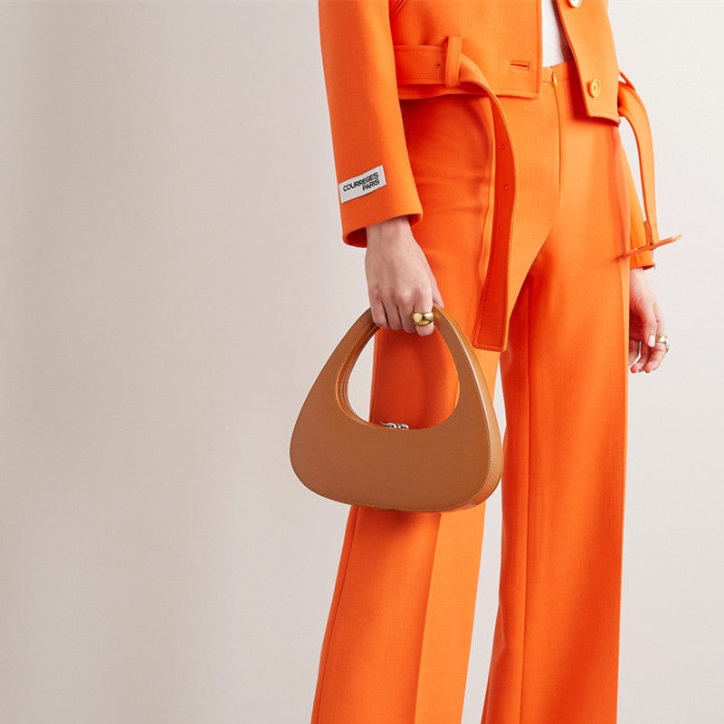 2026 European And American Personalized Design Triangle Stereo Round Bag Female Underarm Bag New Sac