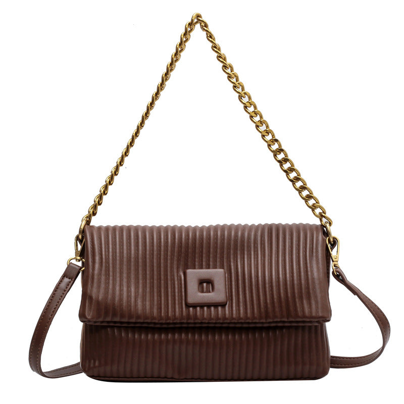 Women’s 2026 new fashion shoulder bag personality all-match women’s bag simple striped crossbody small square bag