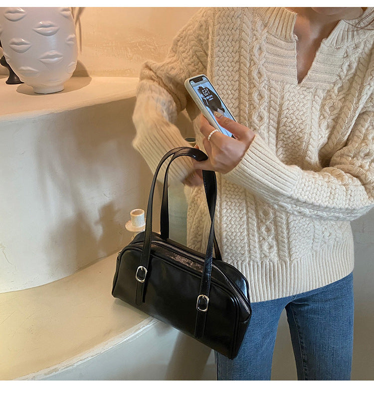 2026 Boston Bag Women Shoulder Bag Oil Wax Leather Fashion Underarm Women’s Hand Bag