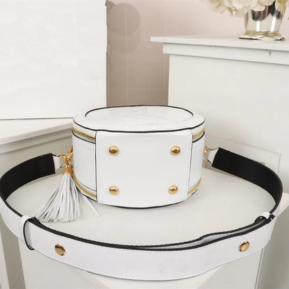 Black Leather Round Trending Designer Luxury Brand Bags Women Handbags Ladies