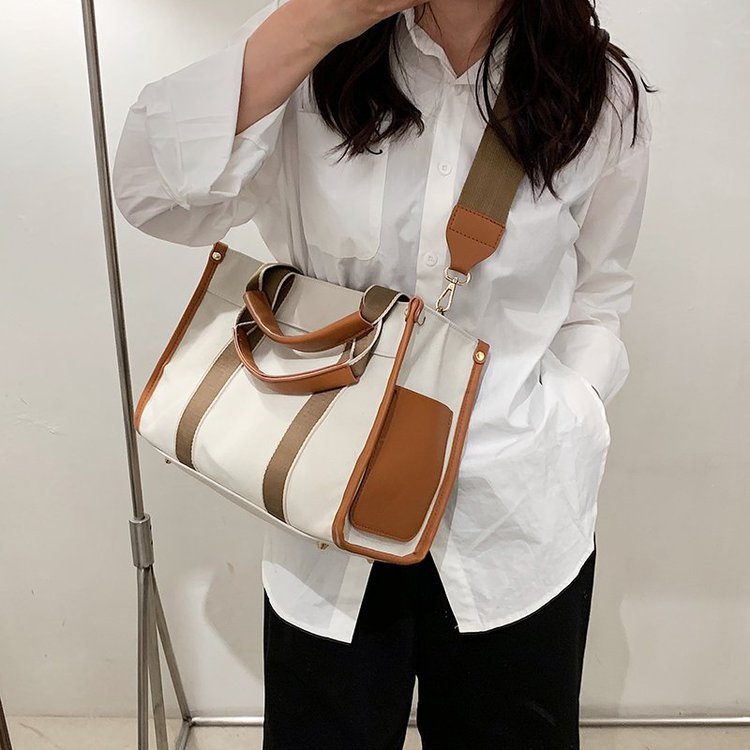 Simple Canvas Tote Bag Women’s 2026 New Fashion Handheld Crossbody Bag