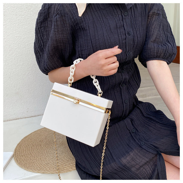 Multiple colour square box lock acrylic bag crossbody bags women handbags purse lady